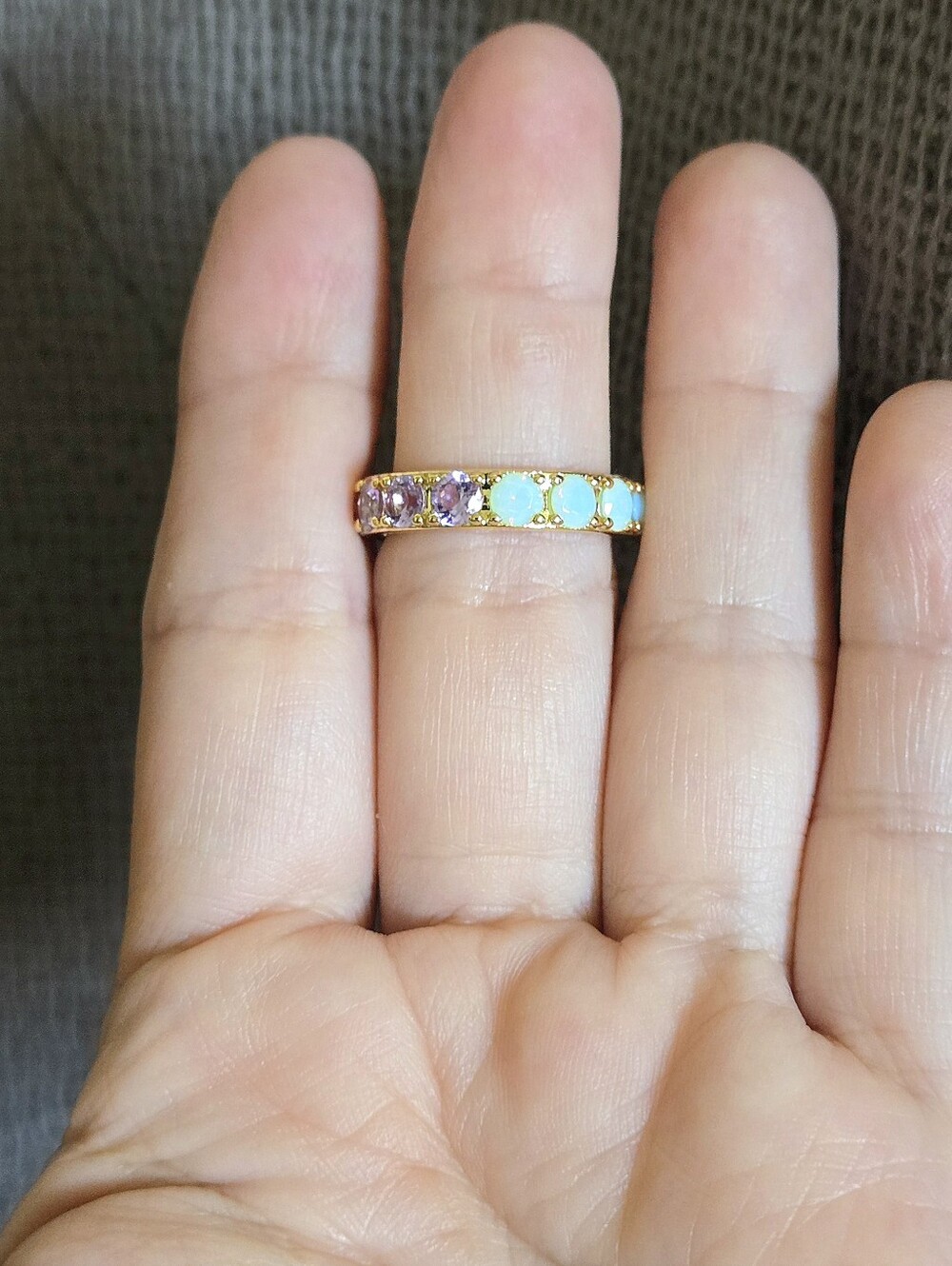 Kendra Scott (Retired) Gold💛 "Chandler" Band Ring💍 in Green💚 Lilac💜 Mix - Picture 3 of 16